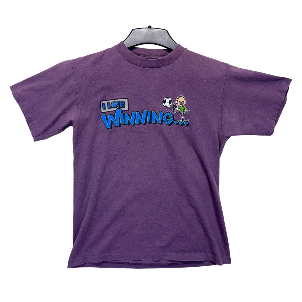 Vintage 90s Chump by Ogio Soccer T-Shirt Purple I Like‎ Winning Double Sided L